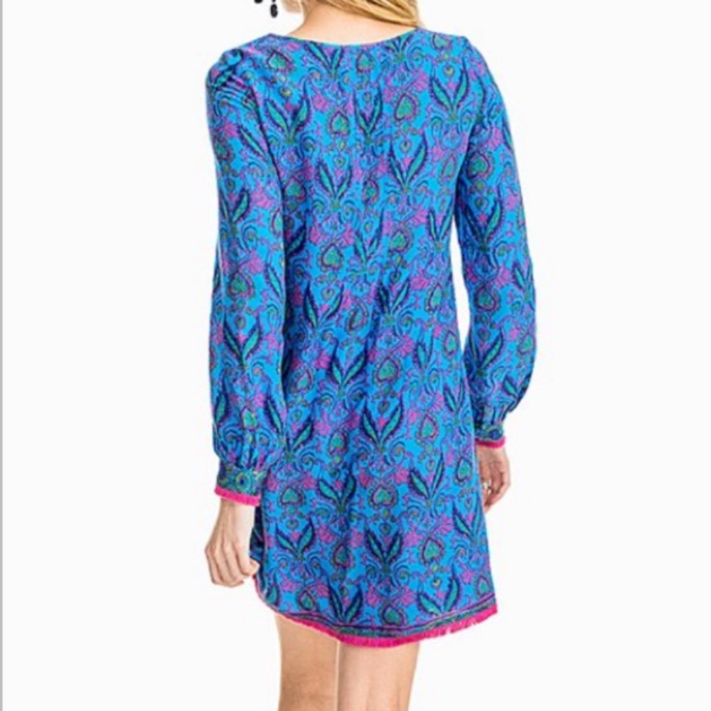 NWT | Southern Tide | Women’s Stella Brilliant Blue Pink Long Sleeve Mini Dress - Picture 3 of 3